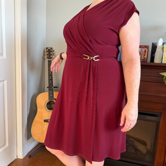 👗 Wrap-Style Midi Dress with Buckle Waist | Tradition | Good Condition - Picture 3 of 7